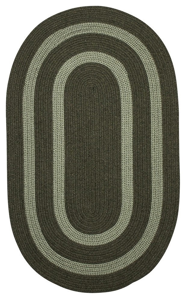 Colonial Mills Graywood GW63 Moss Green Bordered Area Rug, Oval 2'x3'