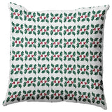 Holly Stripes Accent Pillow, Forest Green, 16"x16"