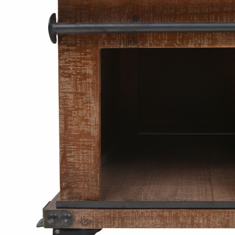 Vidaxl Coffee Table Solid Fir Wood 35.8"x20.1"x15" Brown