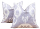 Pair of Lavender & White Ikat Silk Pillows