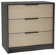 Egeo 3 Drawer Dresser, Black Wengue / Pine