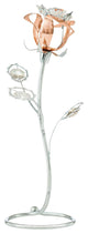 Chrome and Rose-Gold Plated Rose Flower Tabletop Ornament