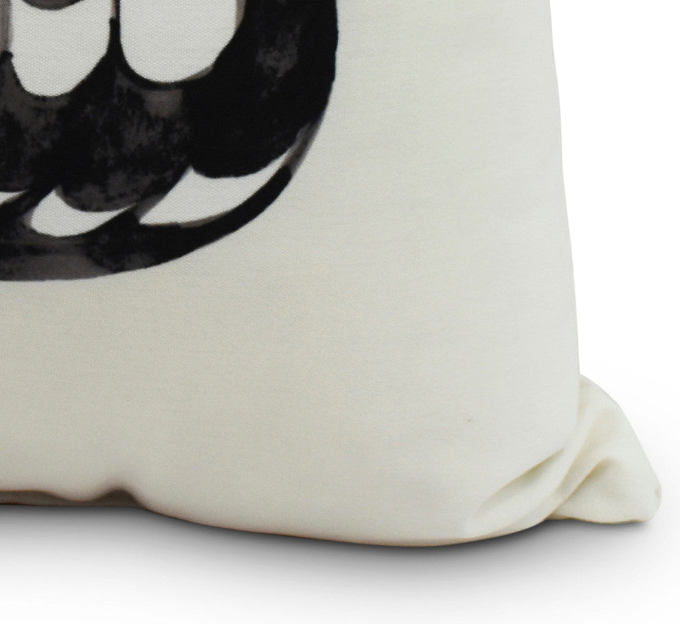 Pumpkin Single 18" Cream Halloween Print Decorative Throw Pillow