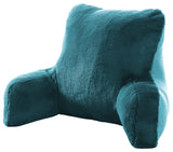 Solid Light Faux Fur Bedrest,20" x 18" x 17", Deep Teal