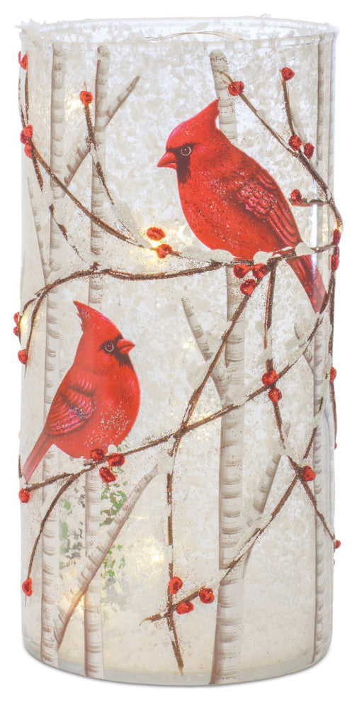 LED Cardinal Bird Luminary, Set of 2