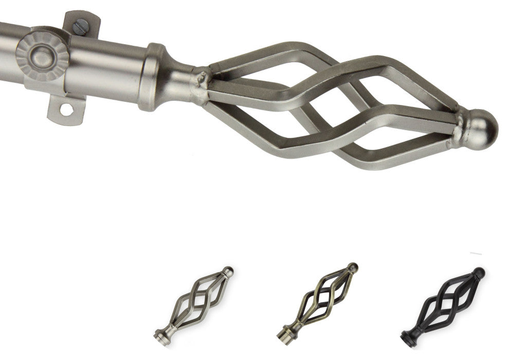 Vinci 13/16 inch dia. Curtain Rod, Satin Nickel, 120"-170"