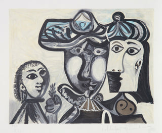Pablo Picasso, Couple et Enfant au Rameau D'Olivier, 27-1, Lithograph