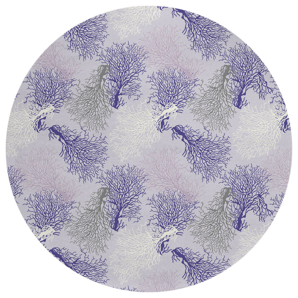 Indoor/Outdoor Seabreeze SZ3 Lavender Machine Washable 8' x 8' Round Rug