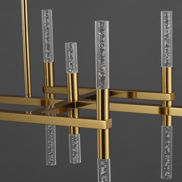Safavieh Couture Evaria Acrylic Tube Chandelier, Gold
