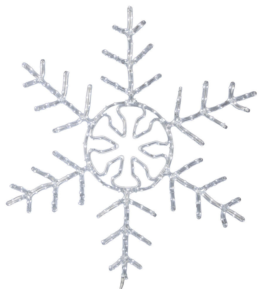 24" Led 160Lt Purewht Forked Snowflake
