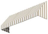Awntech 6' New Yorker Acrylic Fabric Fixed Awning, Linen/White Stripe