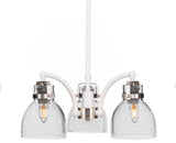 Easton 3-Light Chandelier, White & Brushed Nickel
