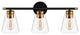 3-Light Modern Wall Sconce Simplicity Black Wall Lighting Fixture