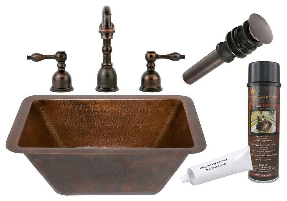 Premier Copper Products BSP2_LRECDB Bathroom Sink, Faucet and Accessories