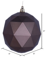 8" Mocha Matte Geometric Ball