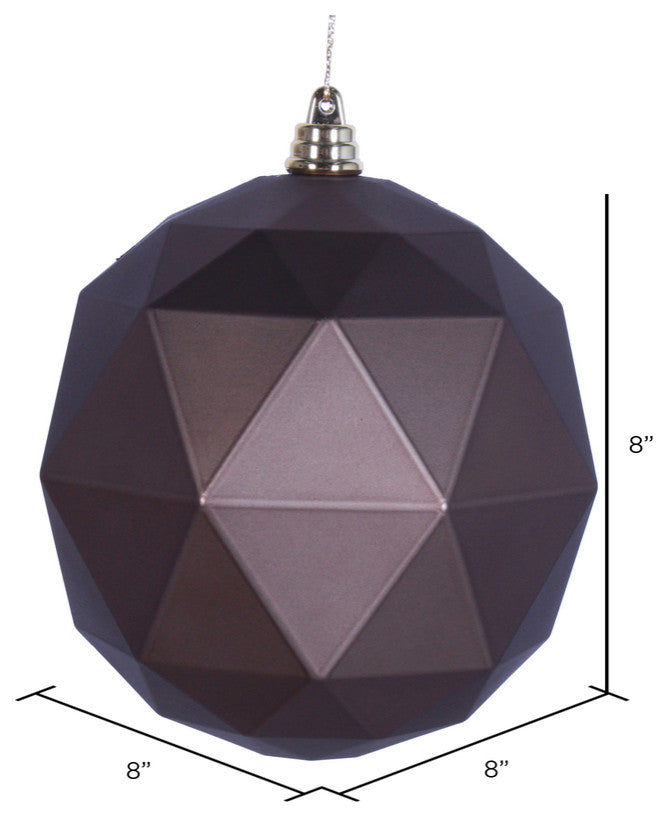 8" Mocha Matte Geometric Ball
