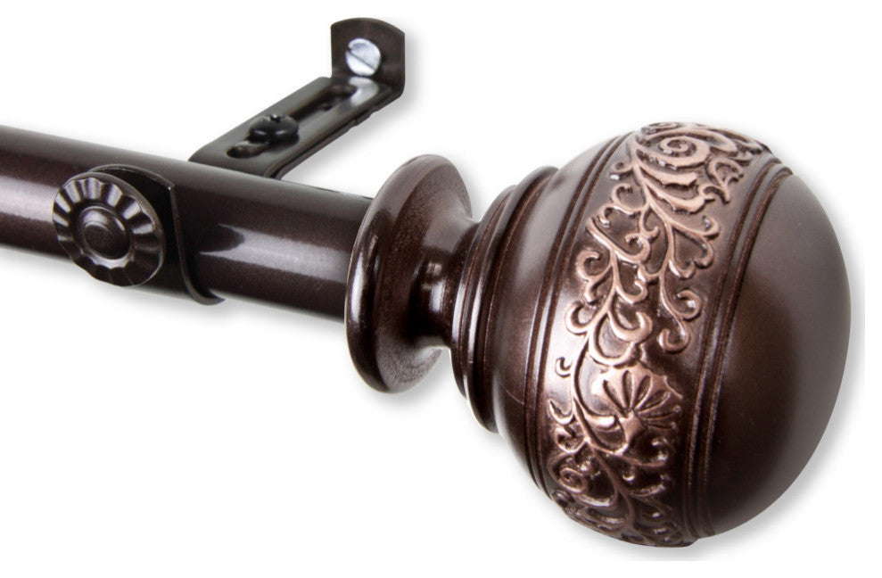Caliendra Curtain Rod 3/4" Dia. 120-170", Cocoa