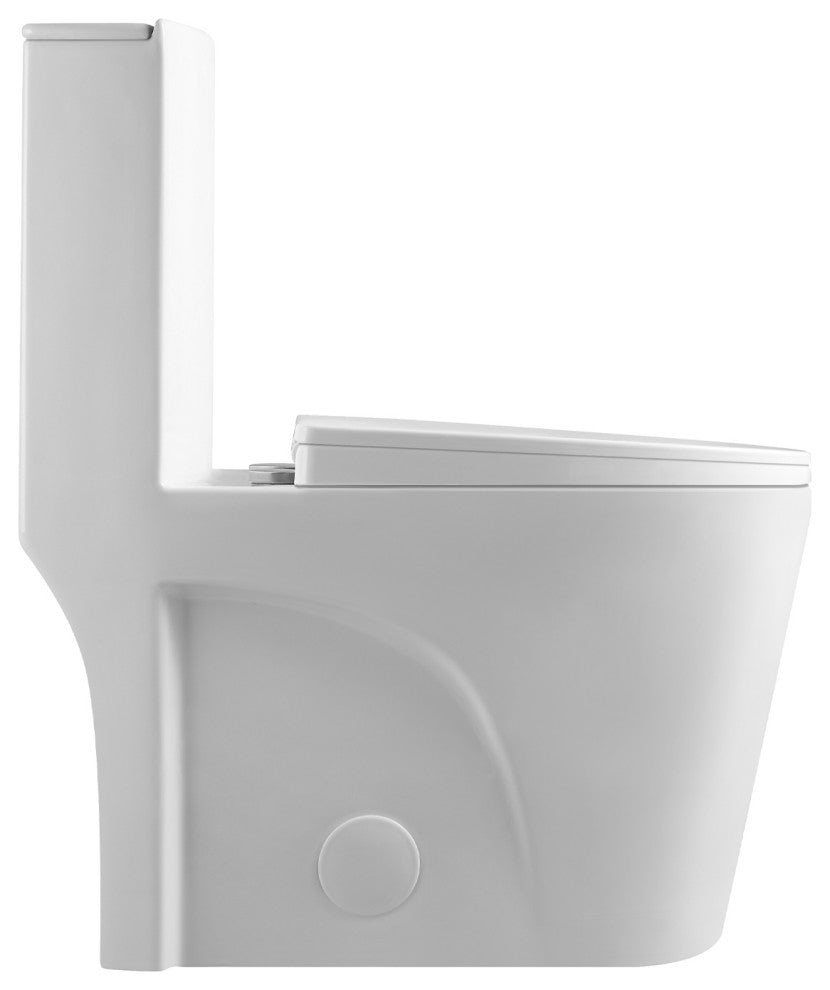 1.28 GPM White One-Piece Elongated Toilet,Soft Close Seat Included