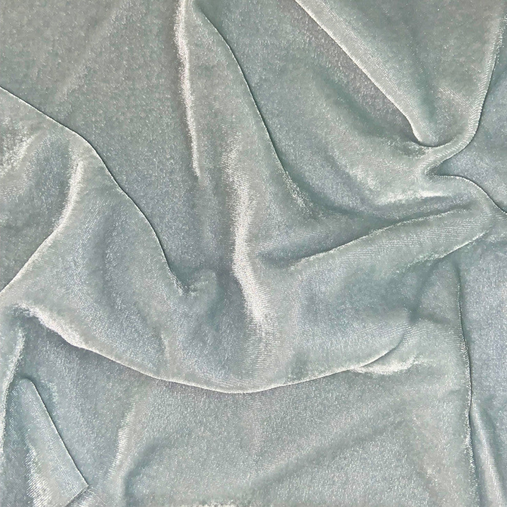 Stella Faux Silk Velvet Bedspread Set, 3PC, Icy Blue, Queen