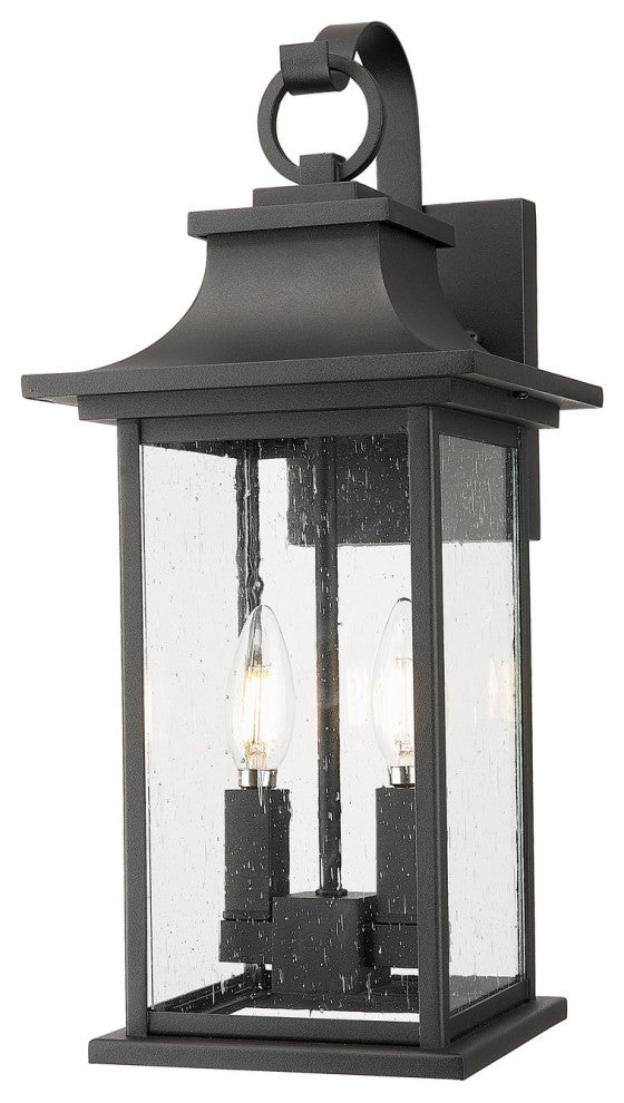 Tiberius 2-Light Outdoor Wall Mount, Black