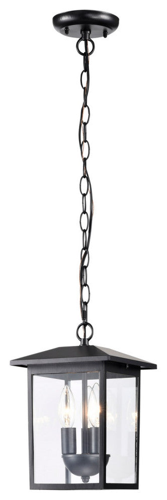 Jamesport Three Light Outdoor Hanging Lantern, Matte Black