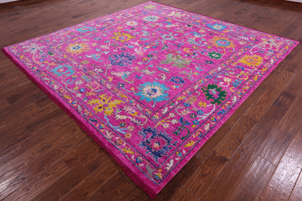 9' Square Turkish Oushak Handmade Wool Rug - Q15684