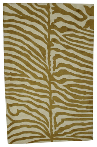 GOLD Transitional Stripe Modern Tufted Area Rug