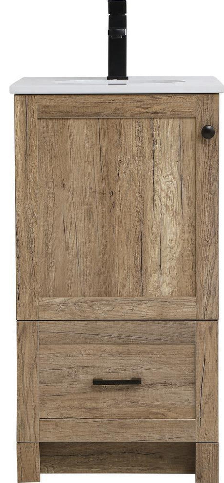 Natural Oak Bathroom Vanity 18"