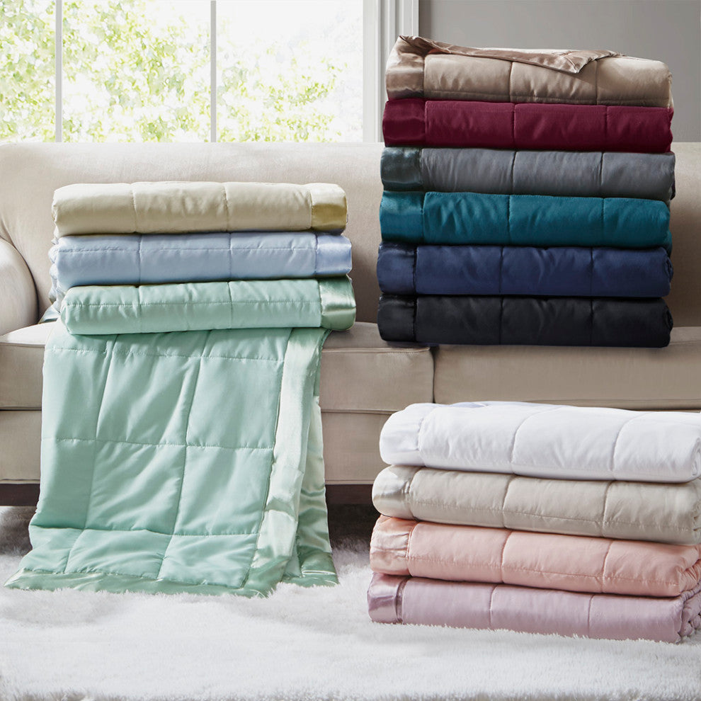 Madison Park Windom Lightweight Down Alternative Blanket With Satin Trim