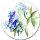 Hydrangea Blue Flowers, Floral Round Metal Wall Art, 23"