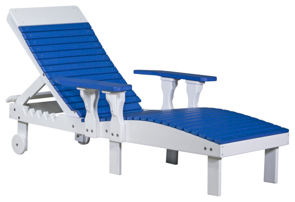 Poly Reclining Lounge Chair, Blue & White