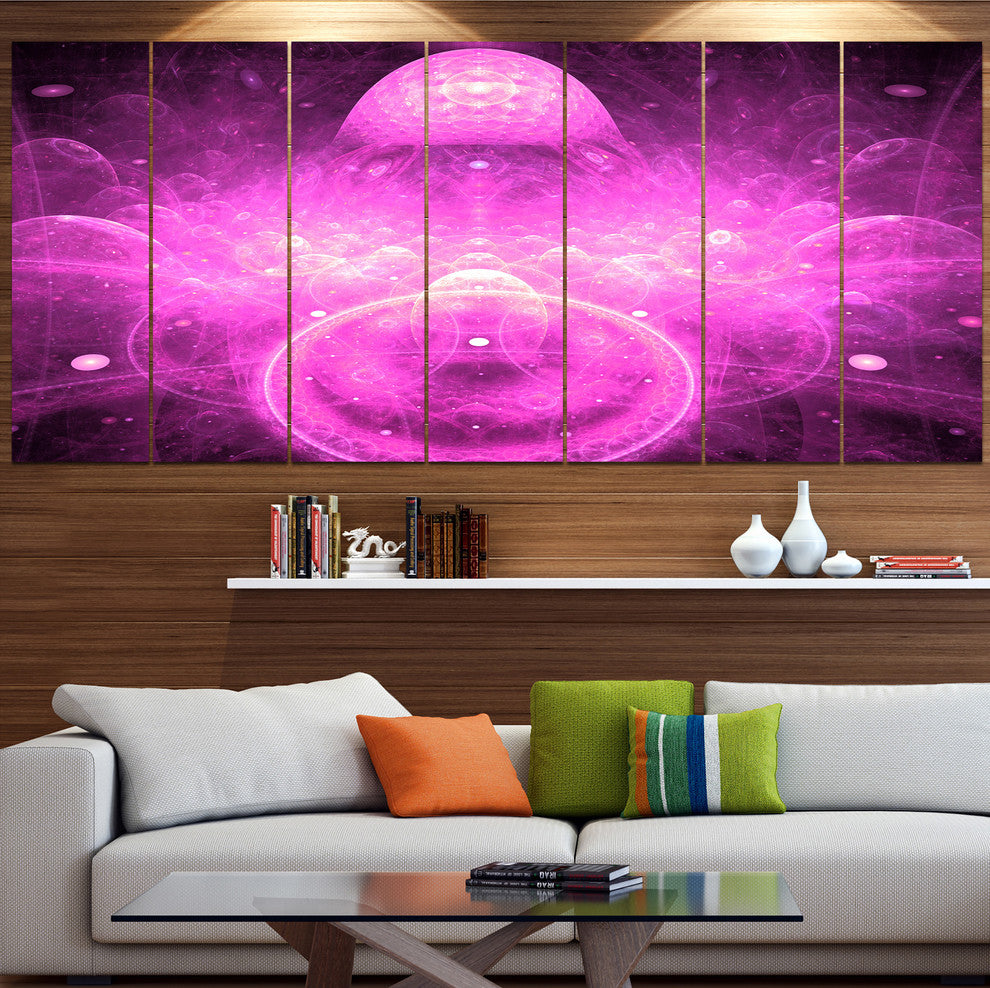 Bright Purple Infinite World, Floral Canvas Art Print, 83"x32", 7 Panels