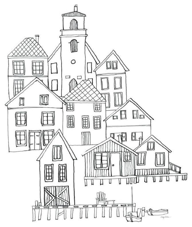 "Nordic Village III" Digital Paper Print by Avery Tillmon, 20"x26"