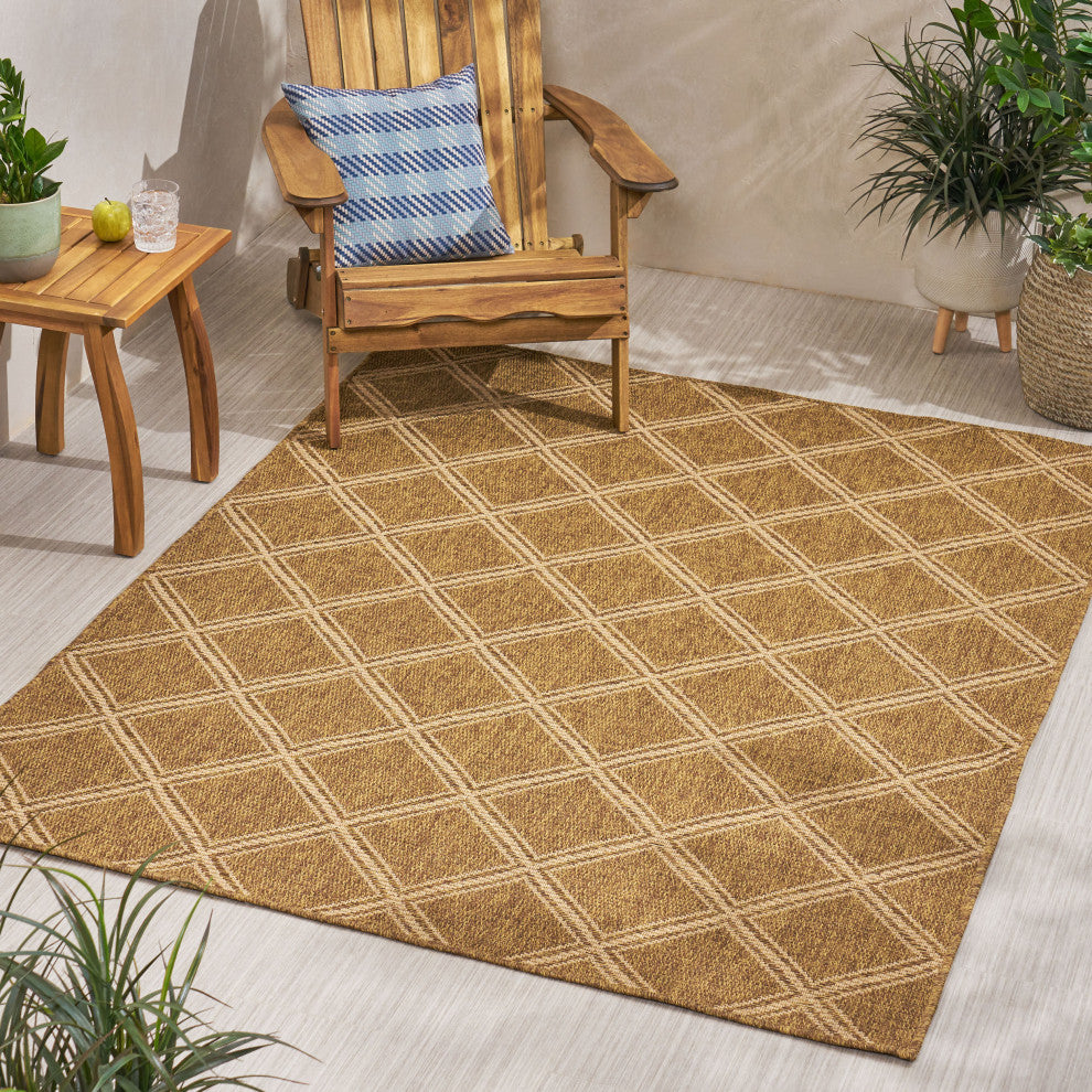 Althoff Indoor/Outdoor Area Rug, Natural, 84 W X 63 D X 0.16 H