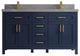 Cambridge 60 Double Bathroom Vanity in Hale Navy Blue 2" Piatra Gray