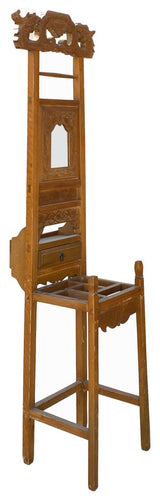 Chinese Oriental Wood Carving Cloth Rack Panel Wash Basin Stand Hcs6047