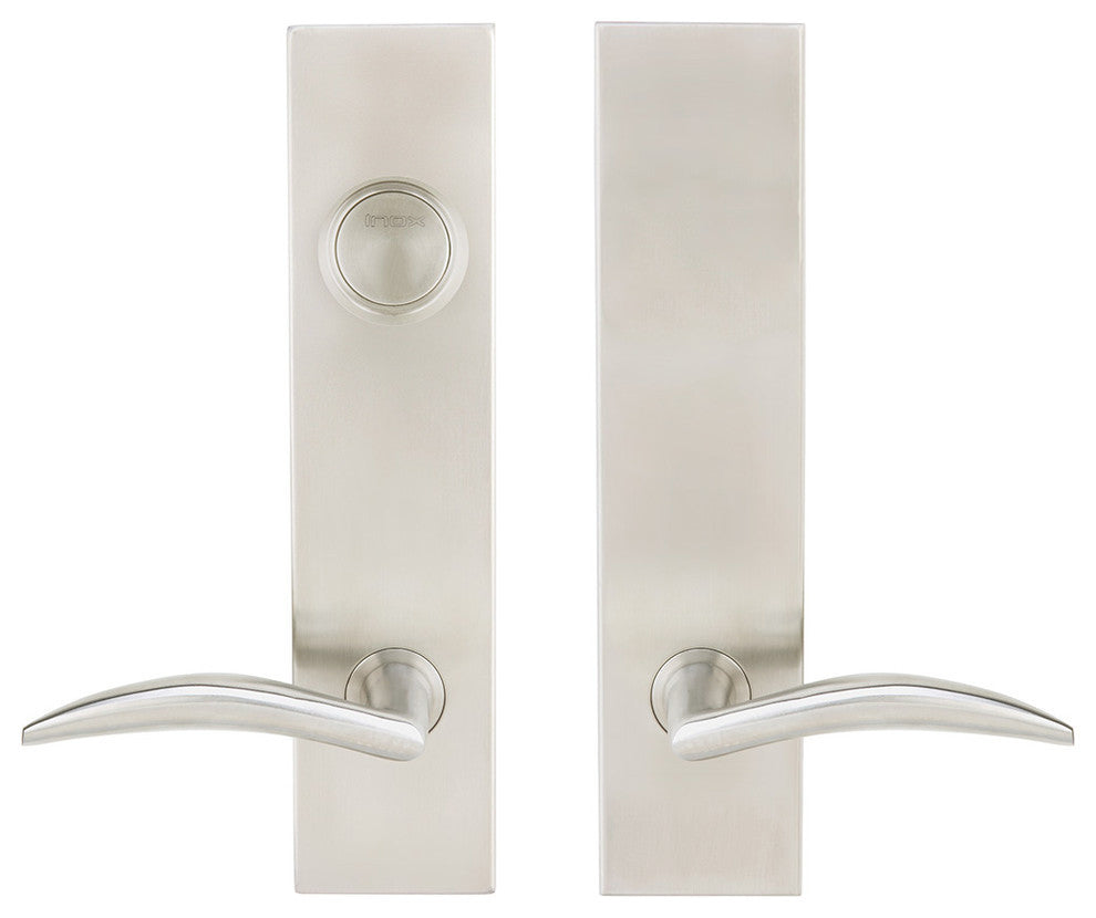 Air-Stream Lever, Tubular Dummy Entry, Dummy Cylinder, RH, Satin Stainless Steel