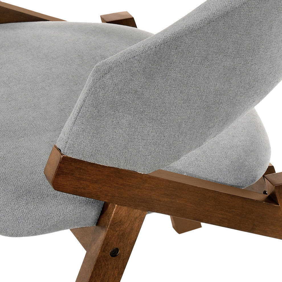 Arcadia and Talulah Round and Wood 5-Piece Dining Set, Gray and Walnut, 48"