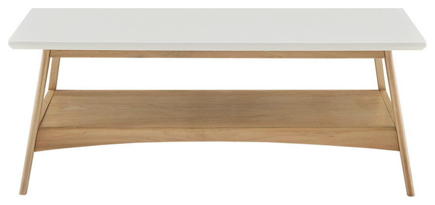 Madison Park Parker Mid-Century Modern Natural Wood Coffee Table, Natural