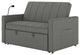 53"W Channel Tufted Sofa Bed With Phone Holder and Built-in USB Ports, Gray