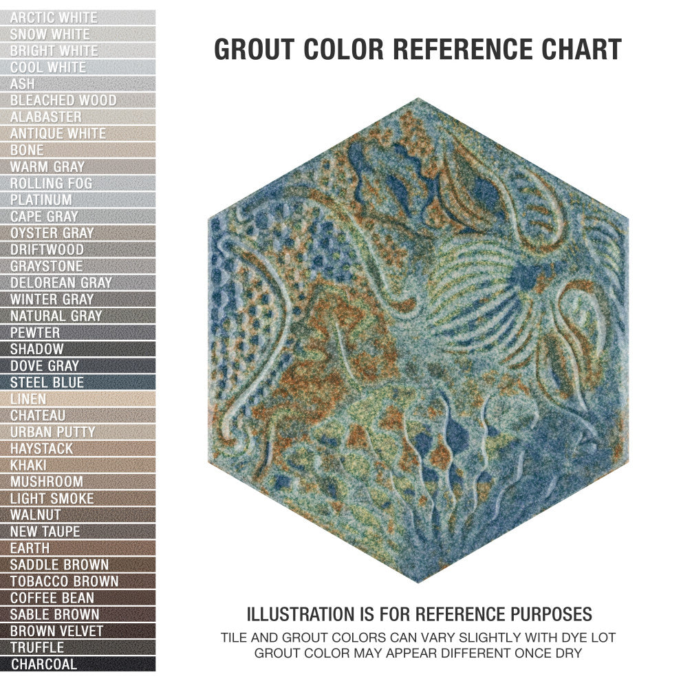 Gaudi React Hex Ocean Porcelain Floor and Wall Tile