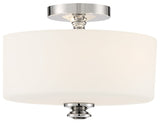 Travis 2 Light Ceiling Mount in Polished Nickel