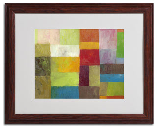 'Abstract Color Panels 4' Matted Framed Canvas Art by Michelle Calkins