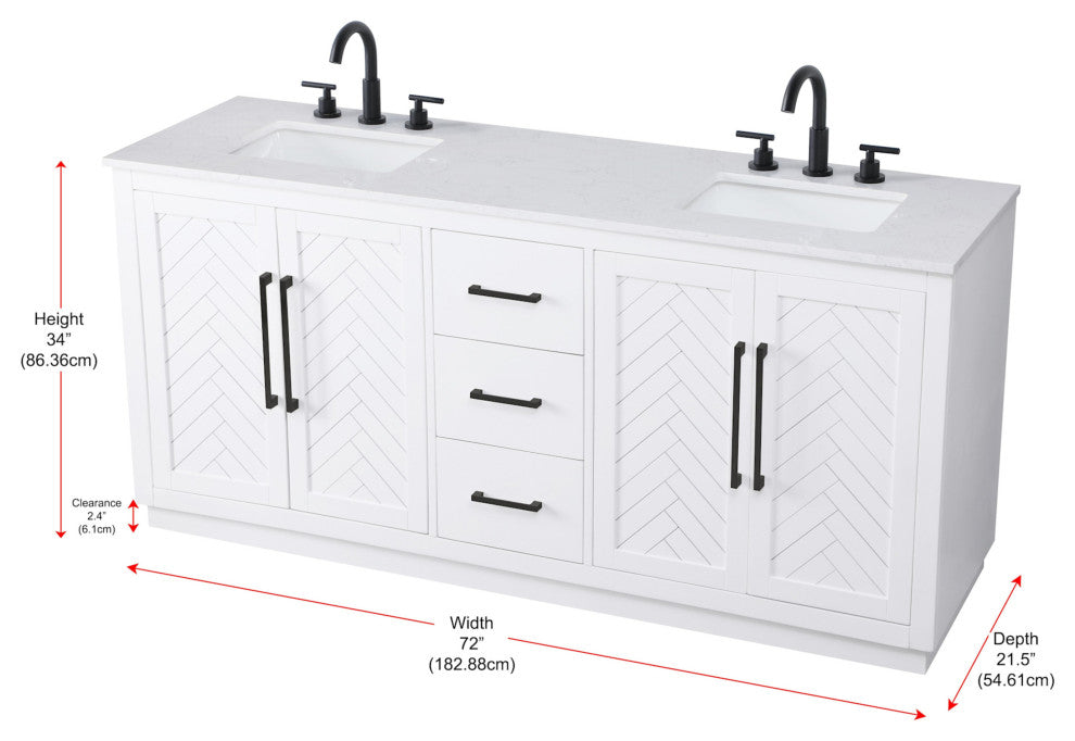 Elegant Lighting VF29072D Chase 72" - White