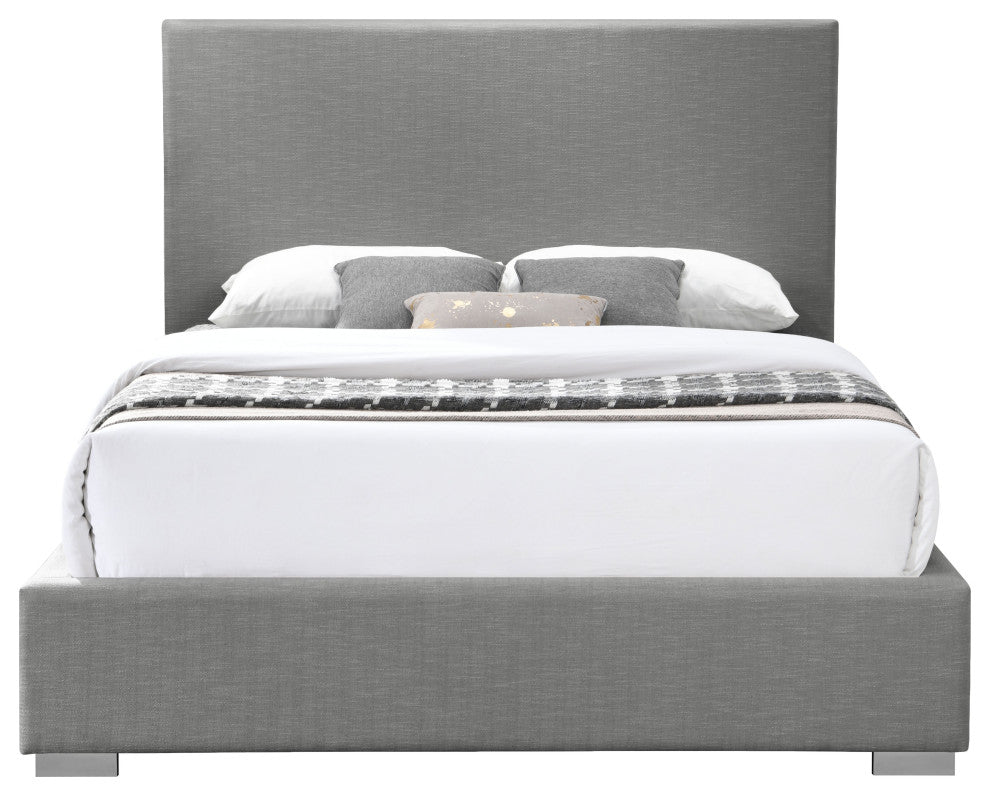 Crosby Linen Upholstered Bed, Gray, Full