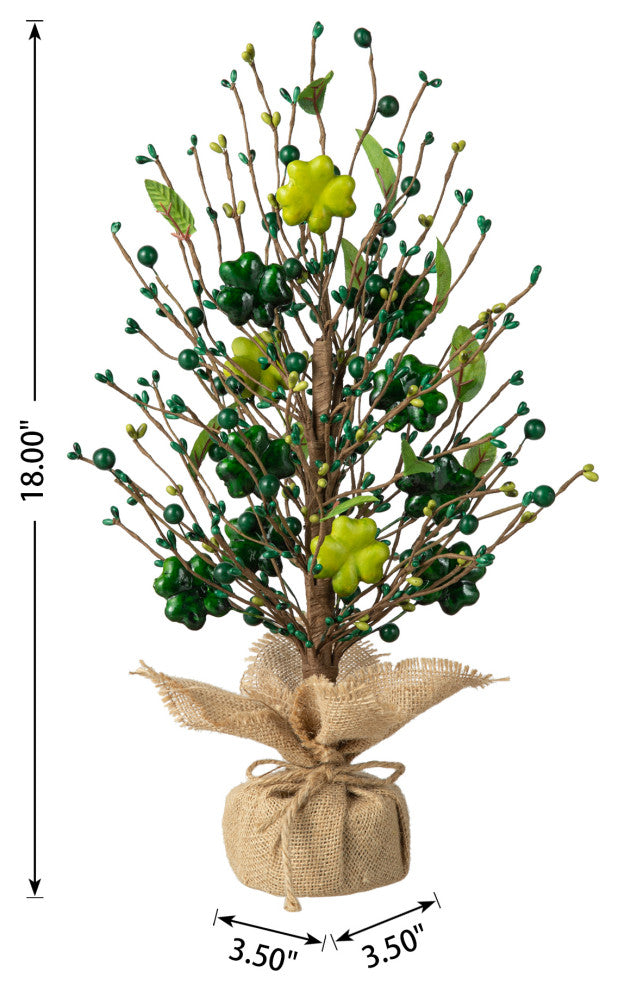 18"H St Patrick's Shamrock and Berry Table Tree