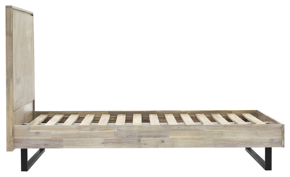 Peridot King Platform Bed Frame, Natural Acacia Wood
