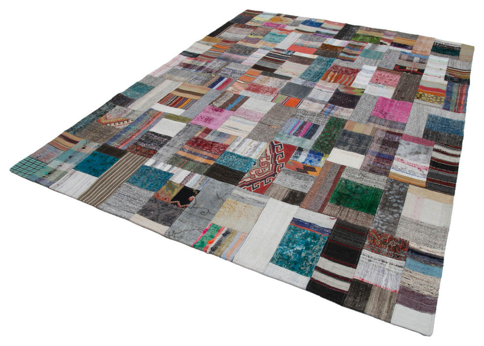 Rug N Carpet - Handmade Anatolian 7' 11'' x 10' 2'' Tribal Patchwork Kilim Rug