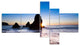 Sunset at Rodeo Beach Panorama, Seashore Canvas Art Print, 60"x32", 5 panels