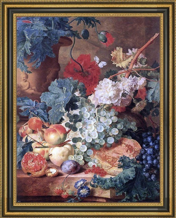 Jan Van Huysum Fruit StillLife Framed Premium Canvas Print, 18"x24"
